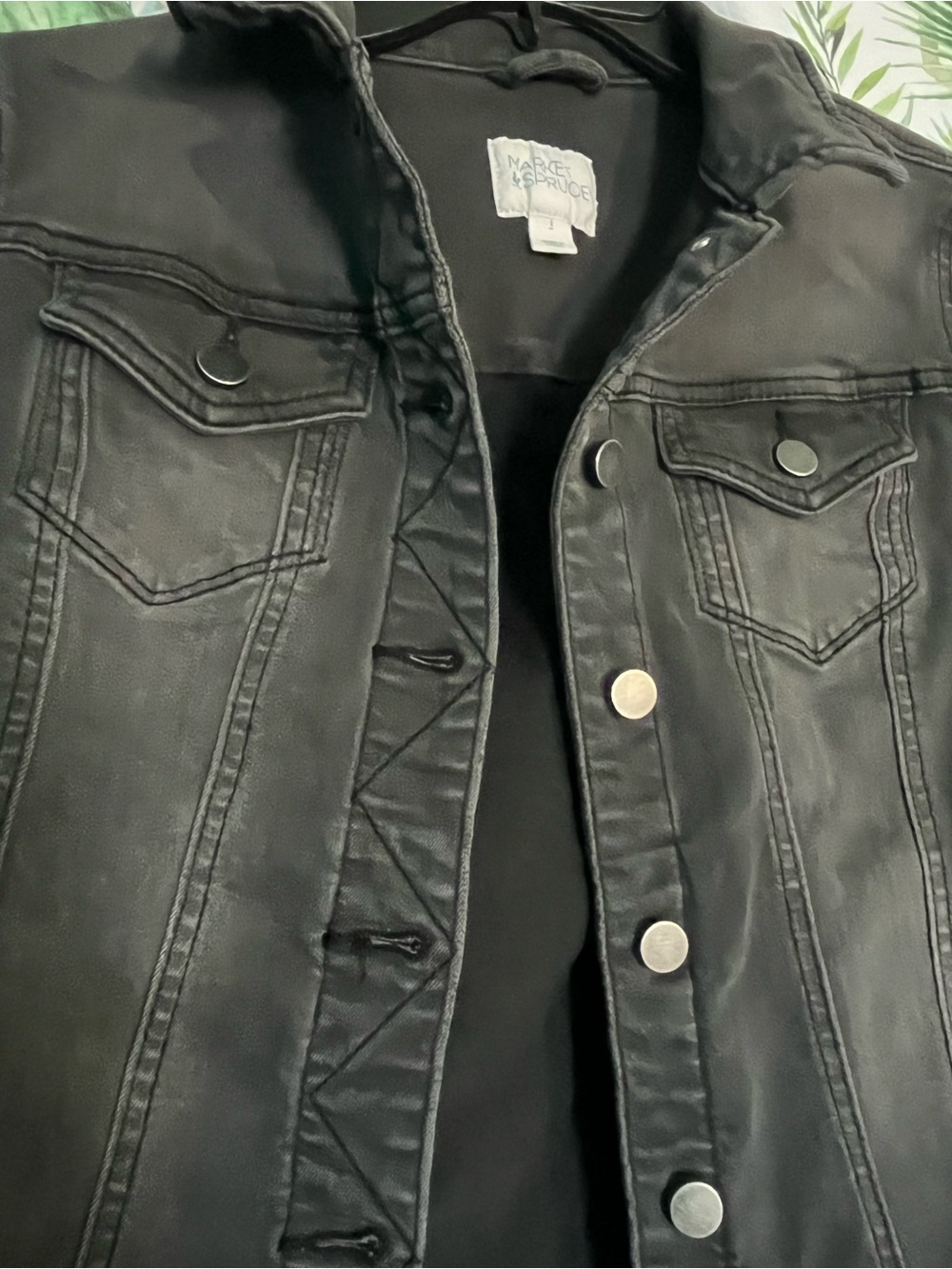 Market & Spruce Black Denim Jean Jacket - Picture 4 of 7